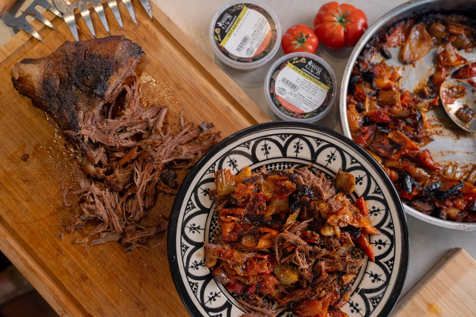 בריסקט עם ירקות צלויים